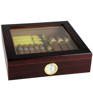 BigSmoke Humidor brun med glasslokk
