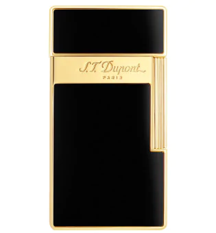 S.T. Dupont Biggy Lighter i sort lakk og gull 025002
