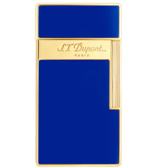 S.T. Dupont Biggy Lighter i blå lakk og gull 025005