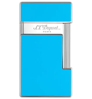 S.T. Dupont Slimmy, lighter i blå lakk og krom 028007