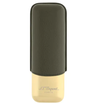 S.T. Dupont, sigaretui for 2 sigarer, kaki og gull, 183269