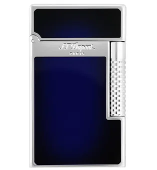 S.T. Dupont Le Grand Cling Lighter Sunburst i blå lakk og Palladium C23013