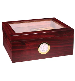 BigSmoke Humidor medium brun med glasslokk