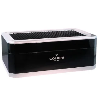 Colibri Humidor Rally svart og sølv