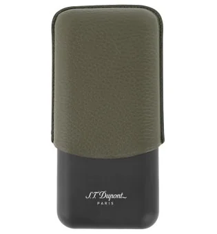 S.T. Dupont sigaretui for 3 sigarer khaki svart 183349