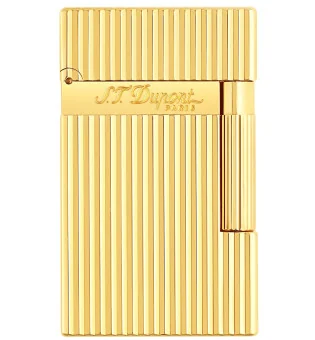 ST Dupont Ligne 2 16827 Lighter Vertikale Riller gult Gull