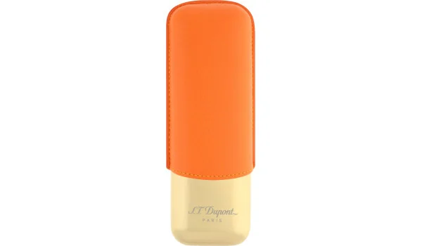 S.T. Dupont, sigaretui for 2 sigarer, orange/gull, 183256