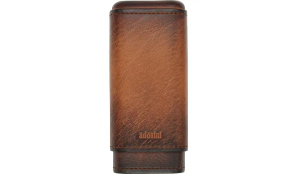 adorini, genuin vintage, læretui for 2-3 sigarer, brun