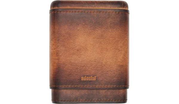 adorini, genuin vintage, læretui for 3-5 sigarer, brun