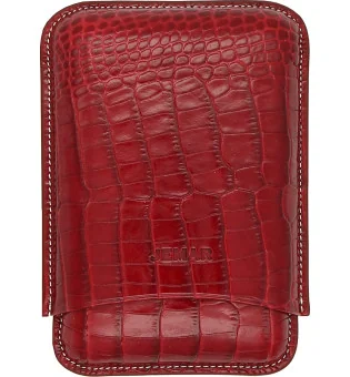 Jemar trippelt skinnetui for tre sigarer Coco Red 464/3