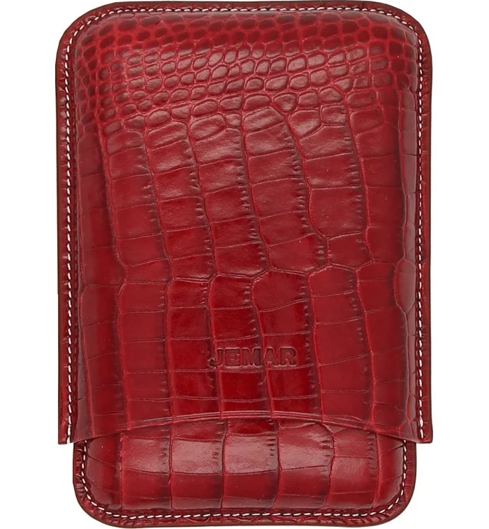 Jemar trippelt skinnetui for tre sigarer Coco Red 464/3