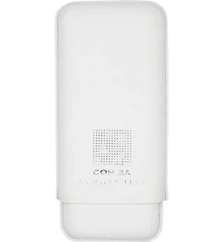 Cohiba Atmosphere, sigaretui i skinn, hvit og sølv