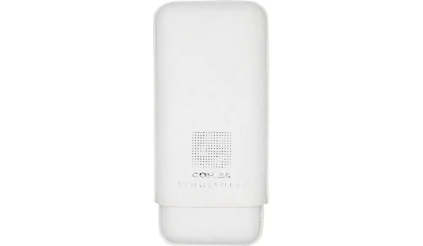 Cohiba Atmosphere, sigaretui i skinn, hvit og sølv