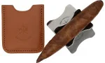 Les Fines Lames sigarbenk med skinnveske i tan