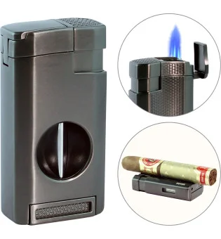 adorini Triple Jet lighter V-Cut Gun svart