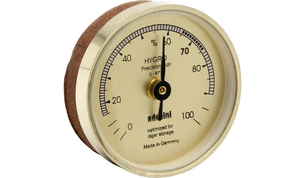 adorini-hygrometer i gull med tetning