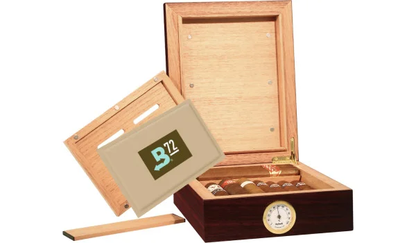 BigSmoke Humidor Mini Brown inkl. Boveda-pakke 72%