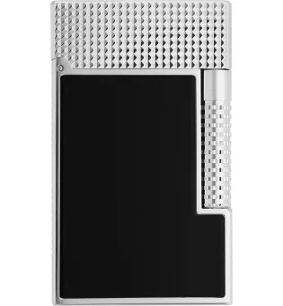 S.T. Dupont Le Grand, lighter, sort lakk, palladium, diamanthoder, C23780CL