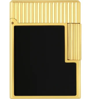 S.T. Dupont Ligne 1 Lighter Sort lakk Gult gull C14120