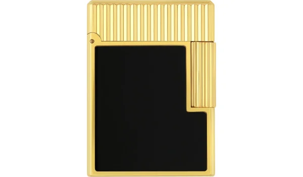 S.T. Dupont Ligne 1 Lighter Sort lakk Gult gull C14120